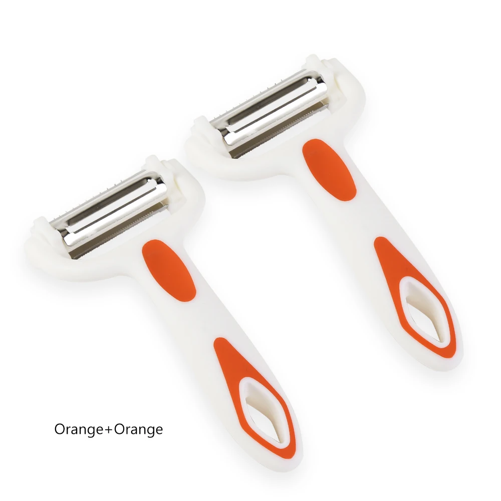 2 pcs Orange Овощечистка для фруктов, картофеля, вращающаяся на 360 градусов нержавеющая сталь, резак для моркови, овощерезка, кухонные аксессуары, гаджеты - Цвет: 2 pcs Orange
