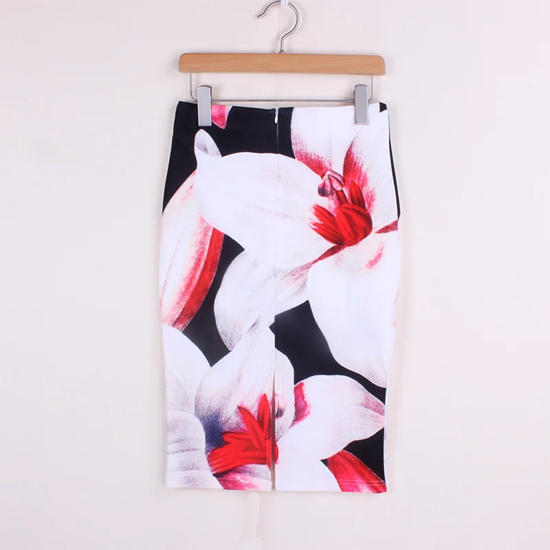 Юбка карандаш женская с объемным цветочным принтом 2016|ladies pencil skirts|designer skirtfashion skirt