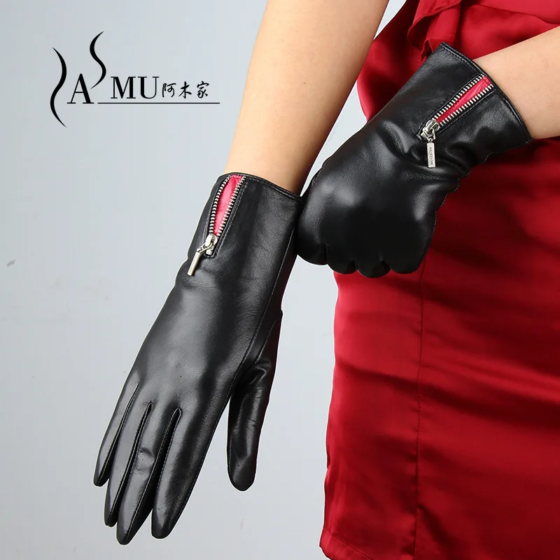 Женские брендовые перчатки модные дизайнерские женские со средней молнией из