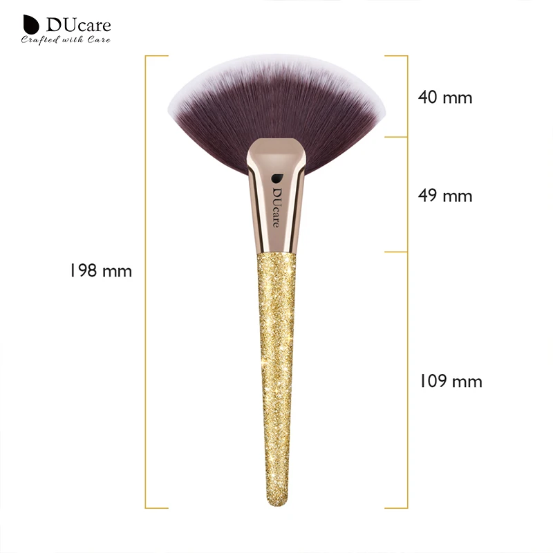 DUcare 1PCS Fan Brush Makeup Contour Highlight Thick Synthetic Hair High Quality Brushes for | Красота и здоровье