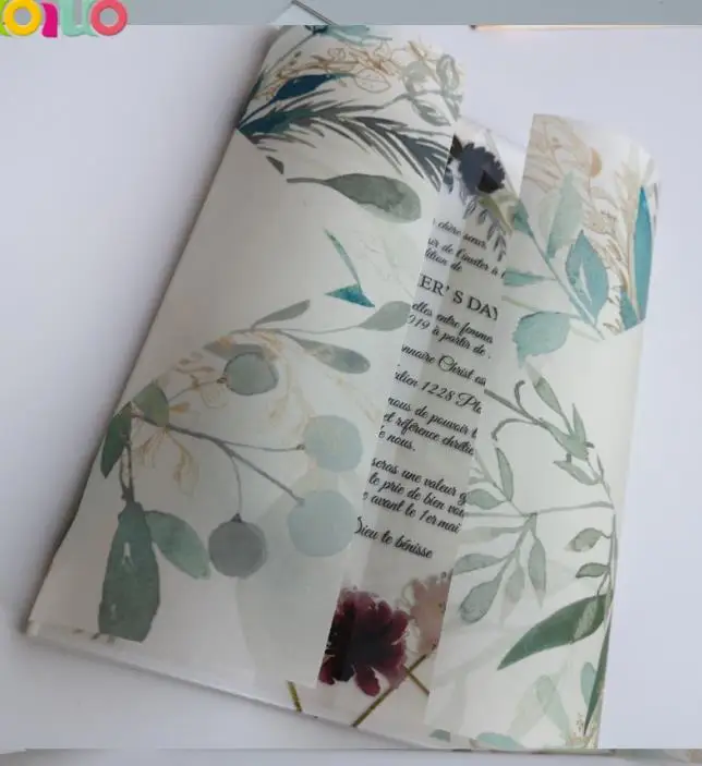 vellum paper wrapper Горячая Распродажа Заказная персонализированная печать прозрачная акриловая Свадебная пригласительная карта с бархатной бумажной оберткой - Цвет: vellum paper wrapper