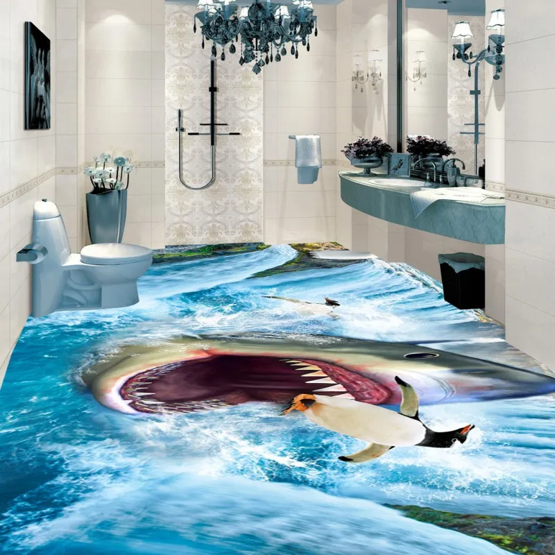 Beibehang Пингвин эстетическое видение рисования ванной кухни балкона ПВХ обои с