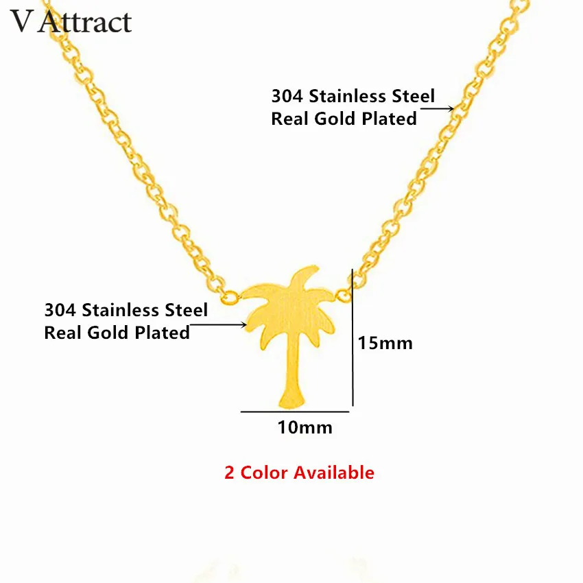 V привлечь Лето 2017 г. Jewelry Нержавеющая сталь простой Palm Tree Цепочки и ожерелья