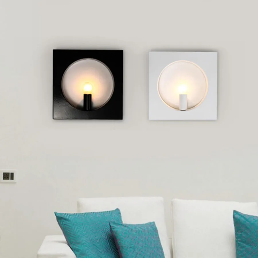 

BEIAIDI Modern Round Square Shape Led Wall Lamp Nordic Living Room Foyer Aisel Balcony Wall Light Iron Bedroom Bedside Sconces