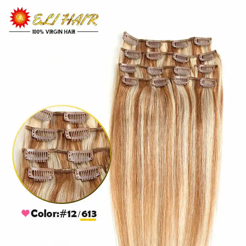 Full Head 14&quot16&quot18&quot20&quot22&quot24&quotClip in 100% Remy Real Human Hair Extensions |
