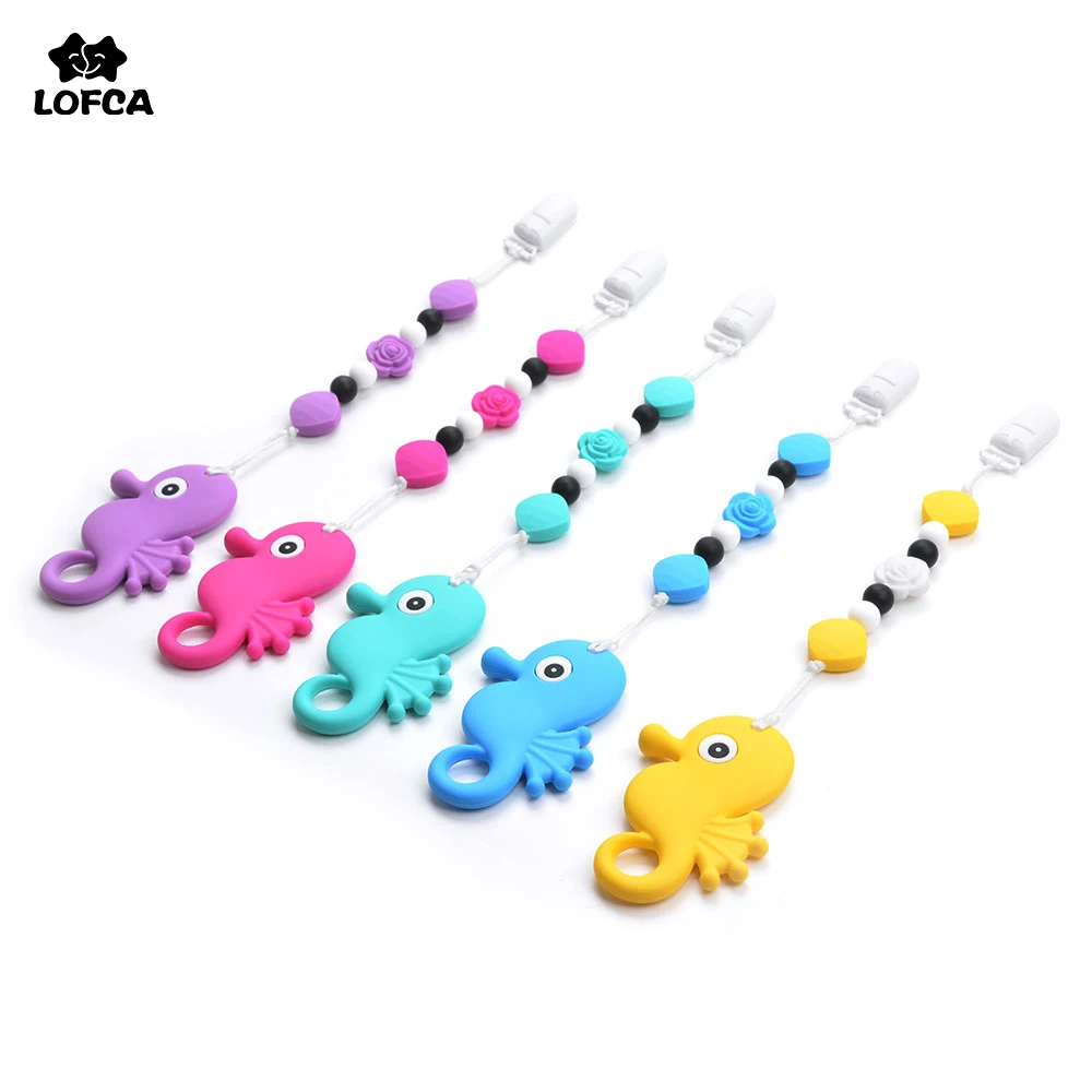 Силиконовый Прорезыватель для зубов Seahorse цепочка прорезывания подвеска