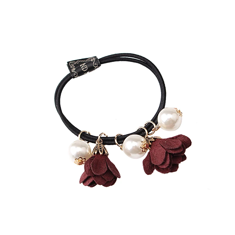 M MISM Girls Fashion Floral Elastic Hair Bands Perfect Quality Accessories for Women Scrunchy Pearls Rubber Ornaments | Детская одежда