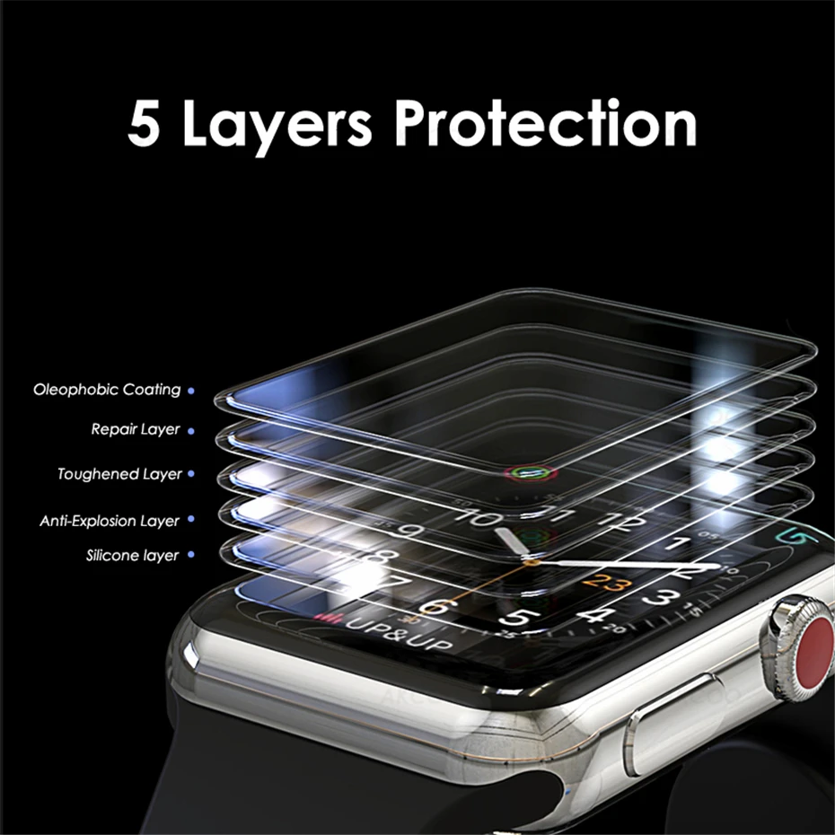 Защитная пленка для Apple watch Series 4 2 шт. 20D с полным клеем легко наклеивается iwatch 38 40 42