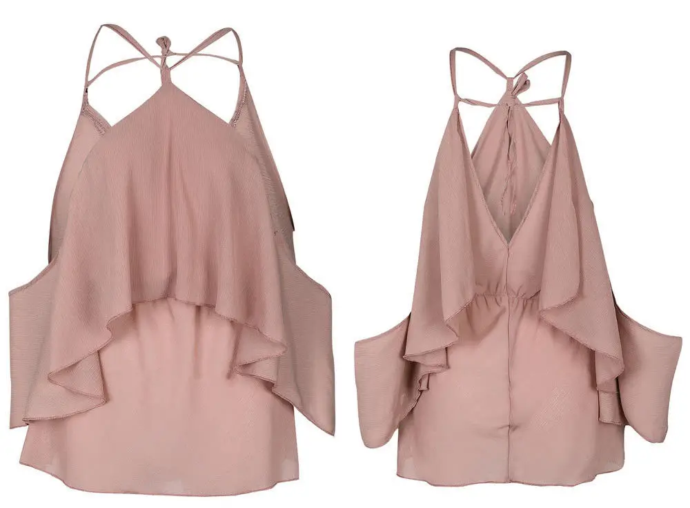 Модная женская летняя рубашка с открытыми плечами Свободная Повседневная блузка