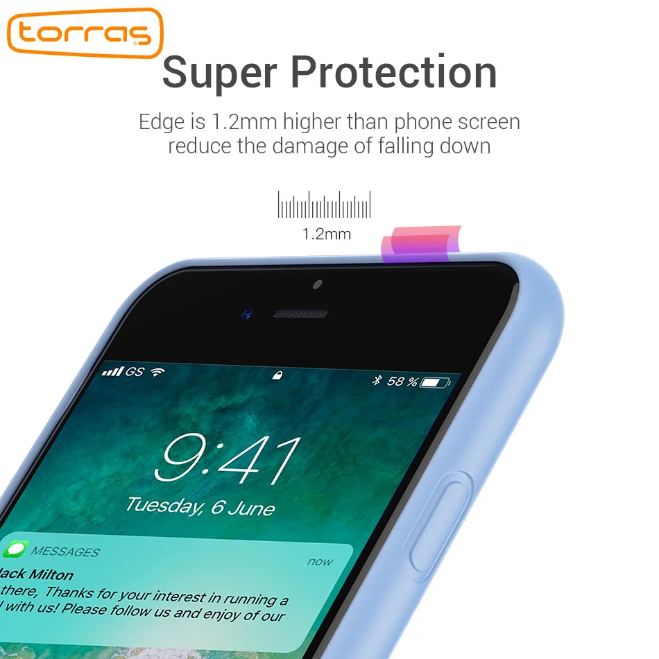 TORRAS Роскошный чехол для iPhone 7 8 оригинальные жидкие ударостойкий силиконовый