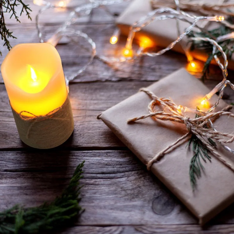 Реалистичная Мерцающая беспламенная Светодиодная свеча с дистанционным