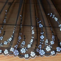 high quality lace accessories the bottom of the black yarn white white gauze embroidery lace 18 centimeters wide h1802