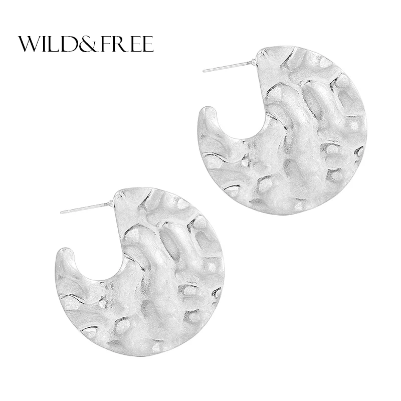 Wild & Free 2018 золото Цвет открытые круглые серьги гвоздики для женщин античная