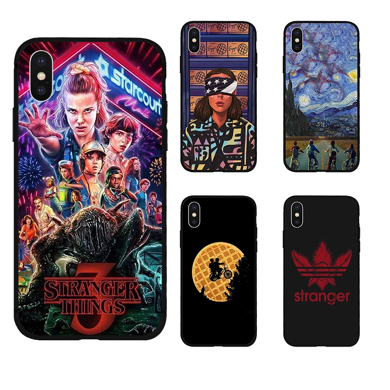 Stranger things Сезон 3 черный мягкий ТПУ чехол для телефона iPhone11 8 7 6 6S Plus X XS XR MAX 5 5S SE