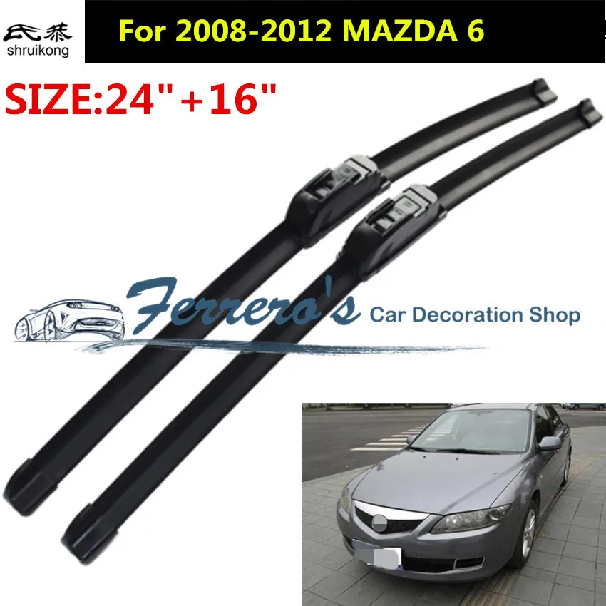 2 шт./лот SG 001 стеклоочистителей для 2008 2012 MAZDA 6 M6 24 &quot+ 16&quot подходит стандарту J крюк