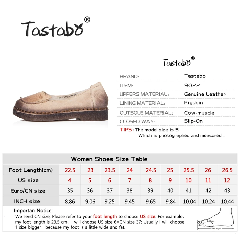 Tastabo/Женская обувь 2017 г. осенние лоферы из коровьей кожи без шнуровки однотонная