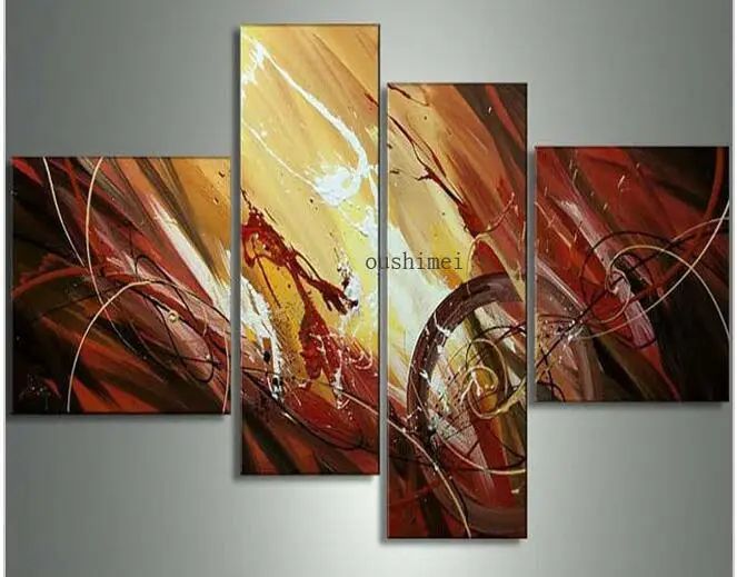 Ручной 4 пес/комплект Wall Art Абстрактная Живопись Маслом На Холсте Pictures Home Decor