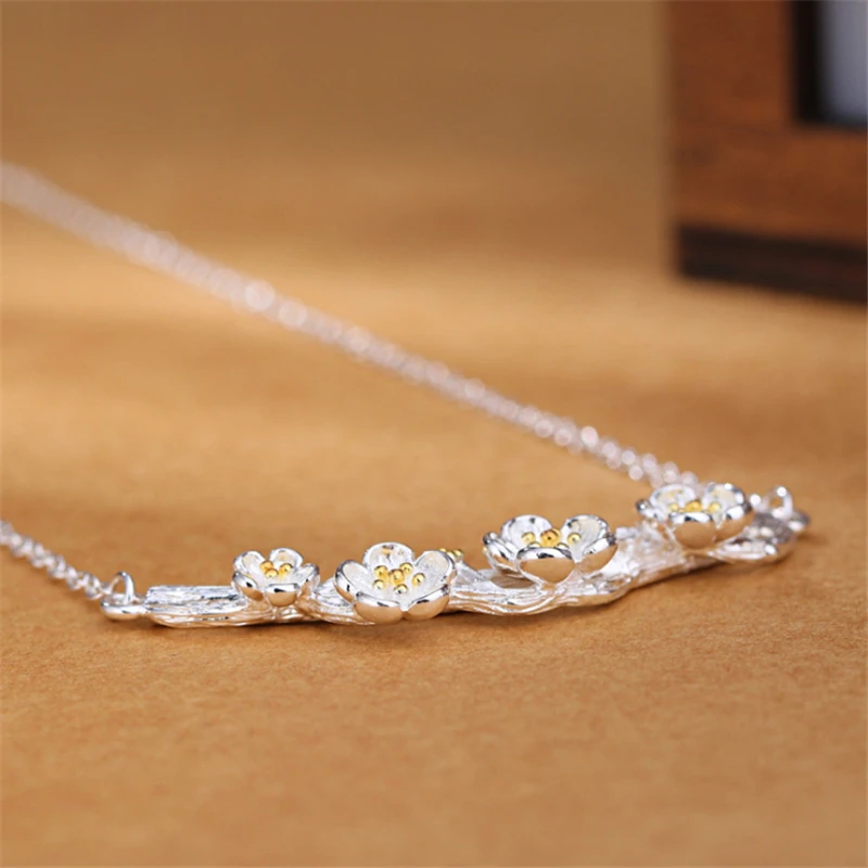 Ожерелье с подвеской в виде цветов Золотой сливы ожерелье-чокер растением