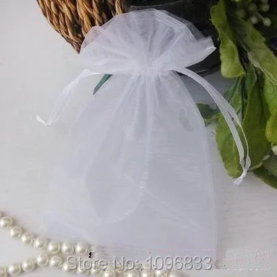 

Organza Drawstring Sack White Color Gift Packaging Pocket size 10X15CM, Wedding Candy Packing Drawstring Sack, 100 Pieces/Lot