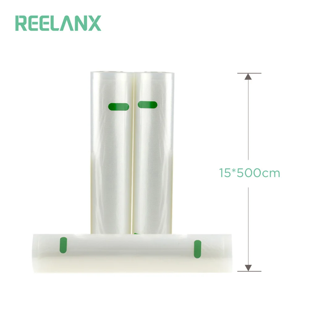 REELANX вакуумные пакеты для вакуумного упаковщика 1 рулон 15*500 см мешок для хранения пищевых продуктов вакуумный упаковщик Свежая Упаковка