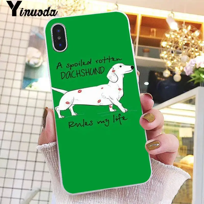 Yinuoda животные Собаки такса мягкий чехол для телефона iPhone 8 7 6 6S Plus X XS MAX 5 5S SE XR 10 чехол 11 pro max