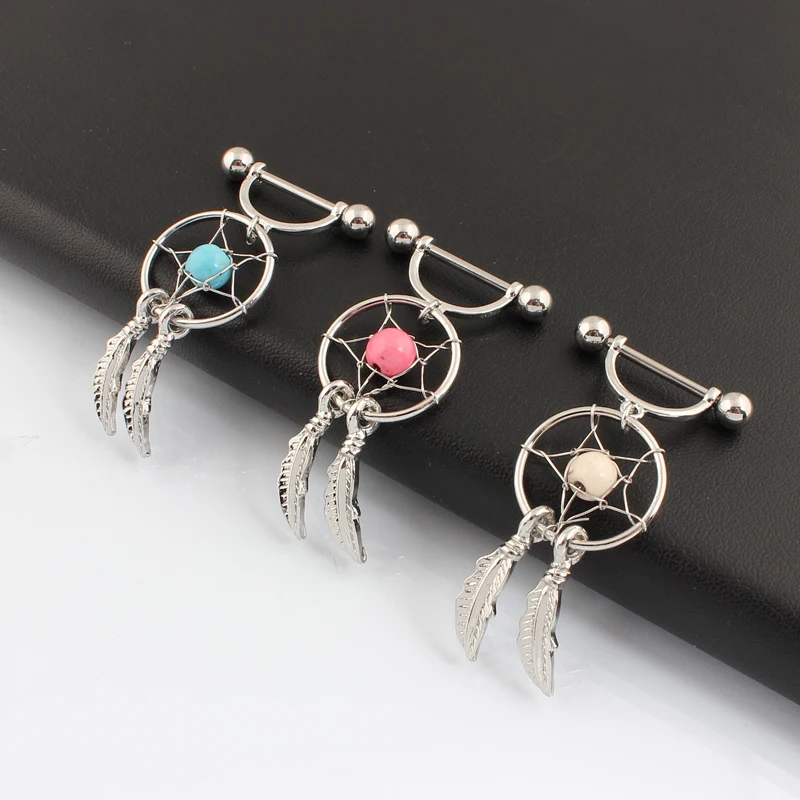 Розничная продажа 2 шт./партия кольцо Ловец снов для сосков красивое безникелевое