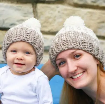 2 шт./комплект детские вязаные шапки-бини