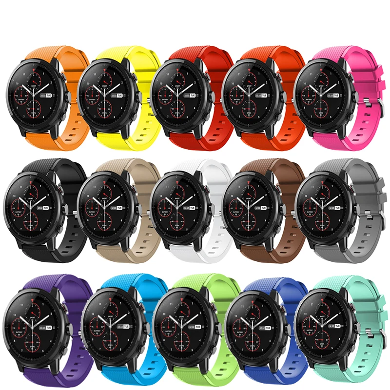 22 мм спортивные часы из мягкого силикагеля ремешок для Huami Amazfit Stratos Смарт-часы для Amazfit Pace Stratos 2/2S ремешки Браслет