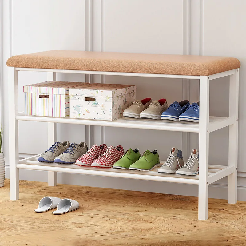 Simple Multi-layer Shoe Rack Economic Storage Rack Shoe Cabinet Entrance Space-saving Assembly Change Shoe Bench Home Furniture - Цвет: XJ681-Khaki