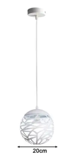 White 1 head Dia20cm Современный светодиодный подвесной светильник, белый, черный, металлический, круглый подвесной светильник для лестницы, столовой, гостиной, подвесной светильник ing - Цвет корпуса: White 1 head Dia20cm