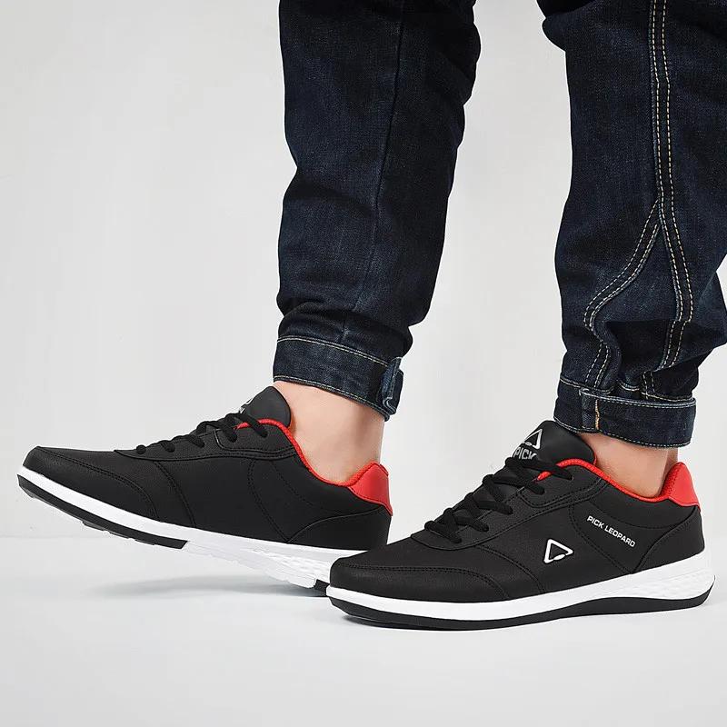 PINSV PU Leather Shoes Men Sneakers Mens Casual Loafers Black Autumn Sapato Masculino Chaussures Homme | Обувь