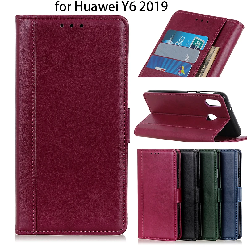 Чехол для смартфона Huawei Y6 2019 Y62019 роскошный чехол книжка из искусственной кожи с