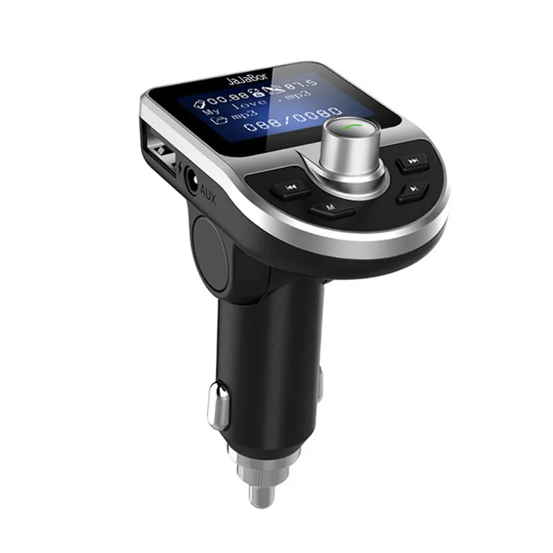 Jajabor Bluetooth автомобильный комплект громкой связи fm-передатчик AUX аудио mp3-плеер Bluetooth стерео A2DP музыкальный плеер 5 в 3.1A автомобильное зарядное устройство - Название цвета: Black and Silver