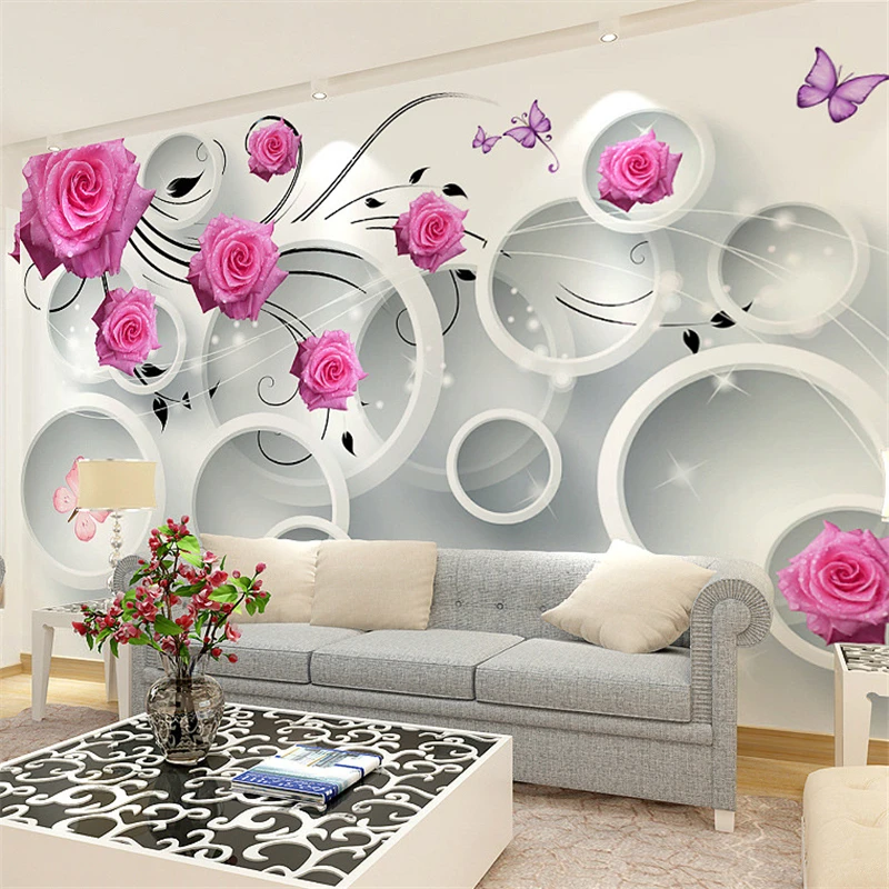 3d обои из шелковой ткани для гостиной ТВ стены бесшовные большие фрески простые