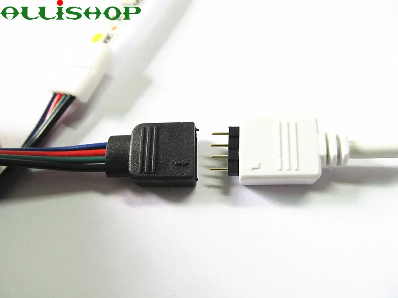 30 шт. 10 мм 4 pin LED RGB коннектор адаптер Кабельный зажим Бесконтактный разъем 5050 PCB