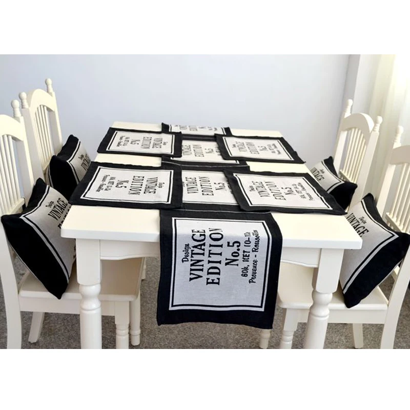 Элегантная британская скатерть набор из полиэстера и хлопка Вязаная с