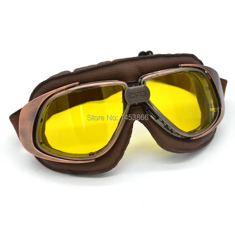 Винтажные кожаные очки для мотокросса медные кофейные в стиле стимпанк