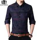 Мужская хлопковая приталенная рубашка с длинным рукавом MIACAWOR, Повседневная Деловая Классическая рубашка, C449, весна 2022