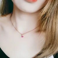 mengjiqiao 2018 new korean cute small rhinestone love heart pendant necklace women summer accessories simple fashion kolye gift