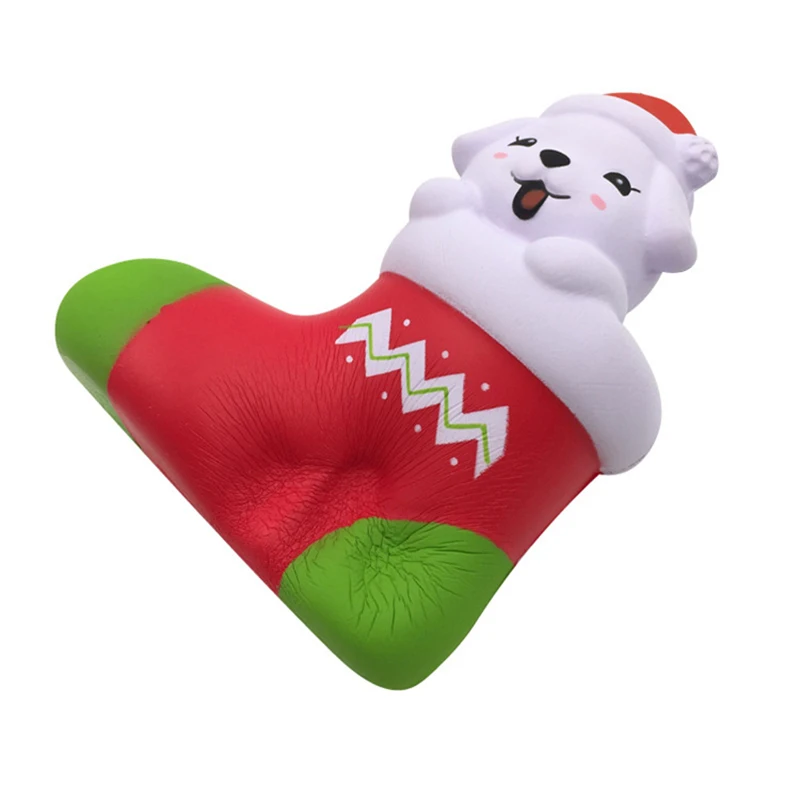 Squishy замедлить рост 15 см рождественские носки Собака kawaii мягкими Jumbo Распакуйте