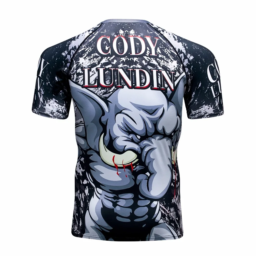 Мужская быстросохнущая футболка Gorilla с коротким рукавом майка MMA одежда для