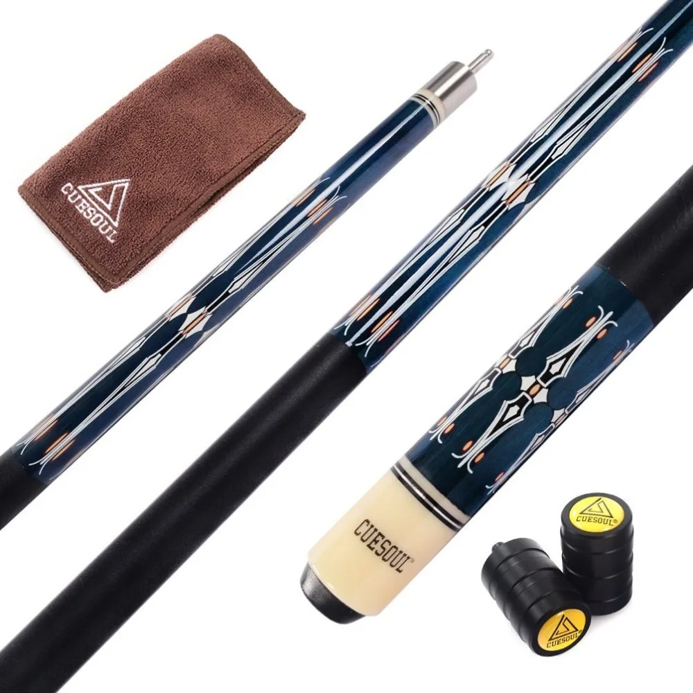 CUESOUL Full A+++ Canadian Maple Wood Pool Cue Stick with 13mm Cue Tip CSPC019