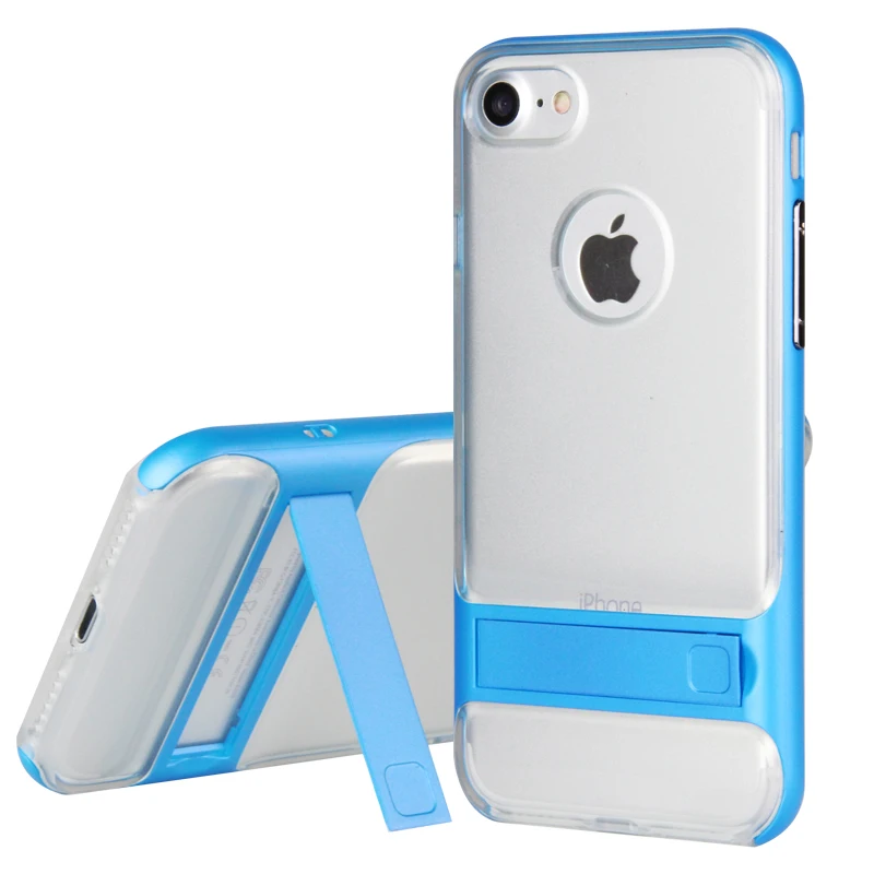 GKK Case for iPhone XR Transparent Soft TPU Silicon Back + Hard PC Stand Holder Colorful Cover Funda |