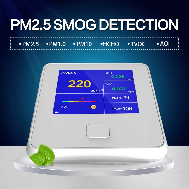 8 в 1 детектор температуры и влажности TVOC HCHO PM1.0 PM2.5 PM10 анализатор газа домашняя