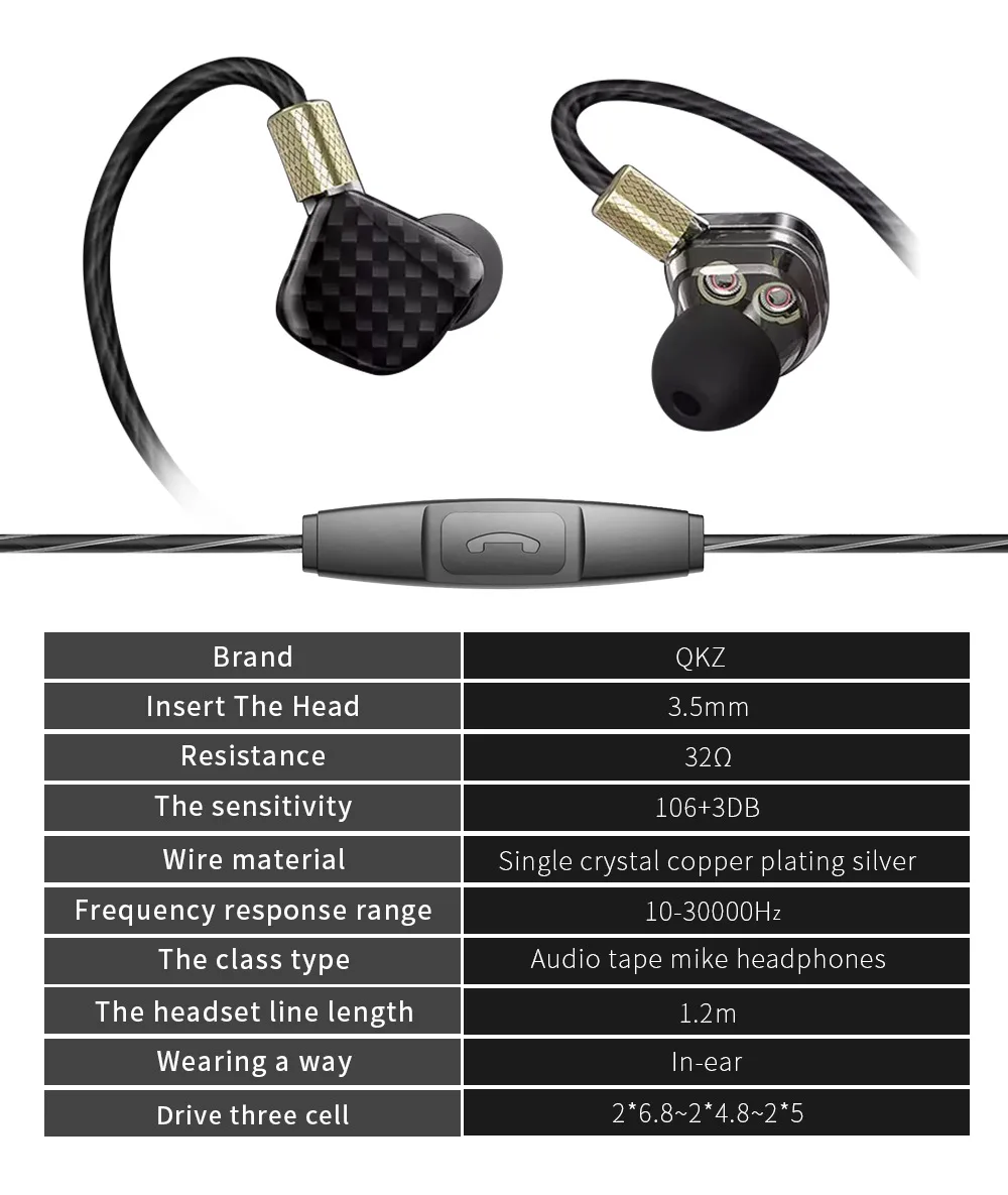 Наушники KD6 В Ухо спортивные наушники HiFi сабвуфер с 6 динамиков 3 драйвера шумоподавления Универсальный микрофон гарнитуры