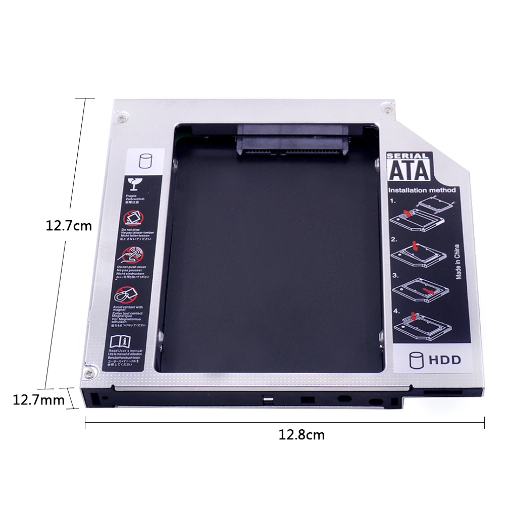 CHIPAL алюминиевый Foxconn чип Optibay 2nd HDD Caddy 12,7 мм PATA IDE to SATA для ноутбука ODD DVD-ROM для 2," SSD чехол Корпус