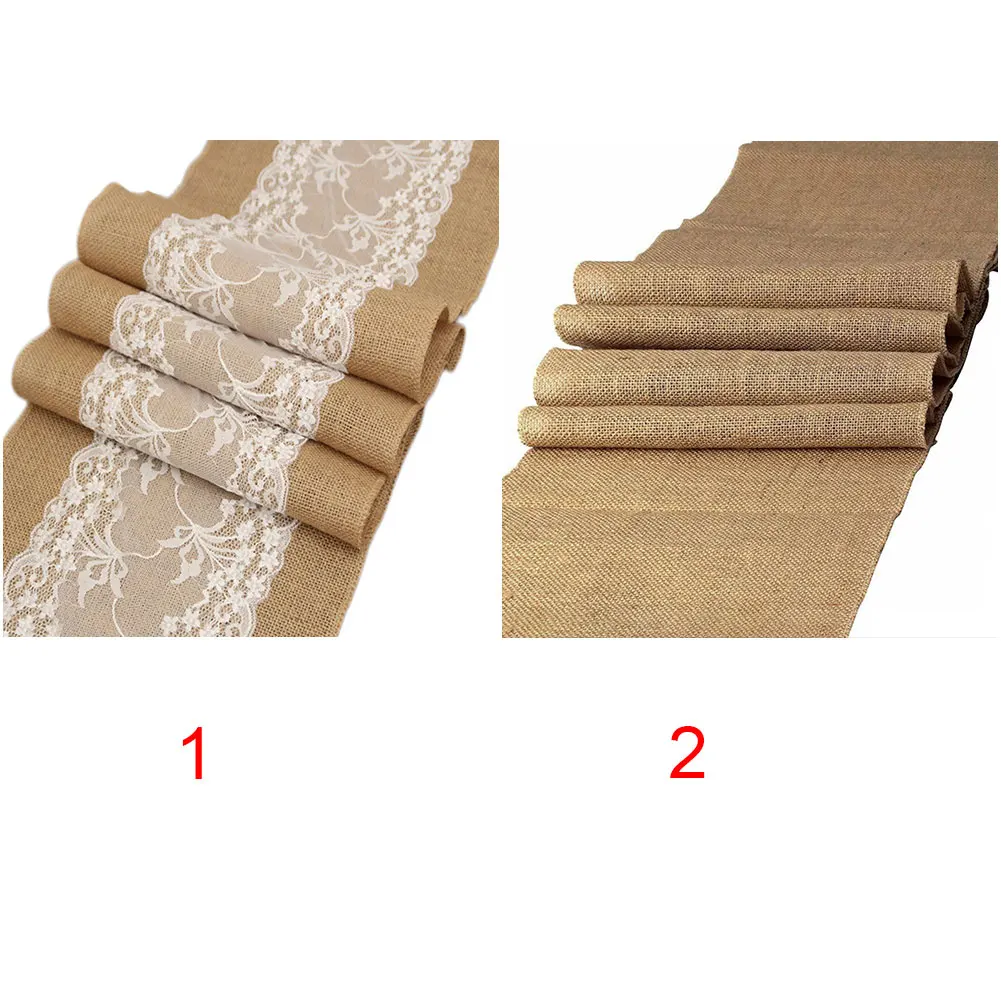 Lace Burlap Rustic Vintage Birthday Gadget Banquet Christmas Table Runner Wedding Decoration Dining Room Home Restaurant Party | Дом и сад