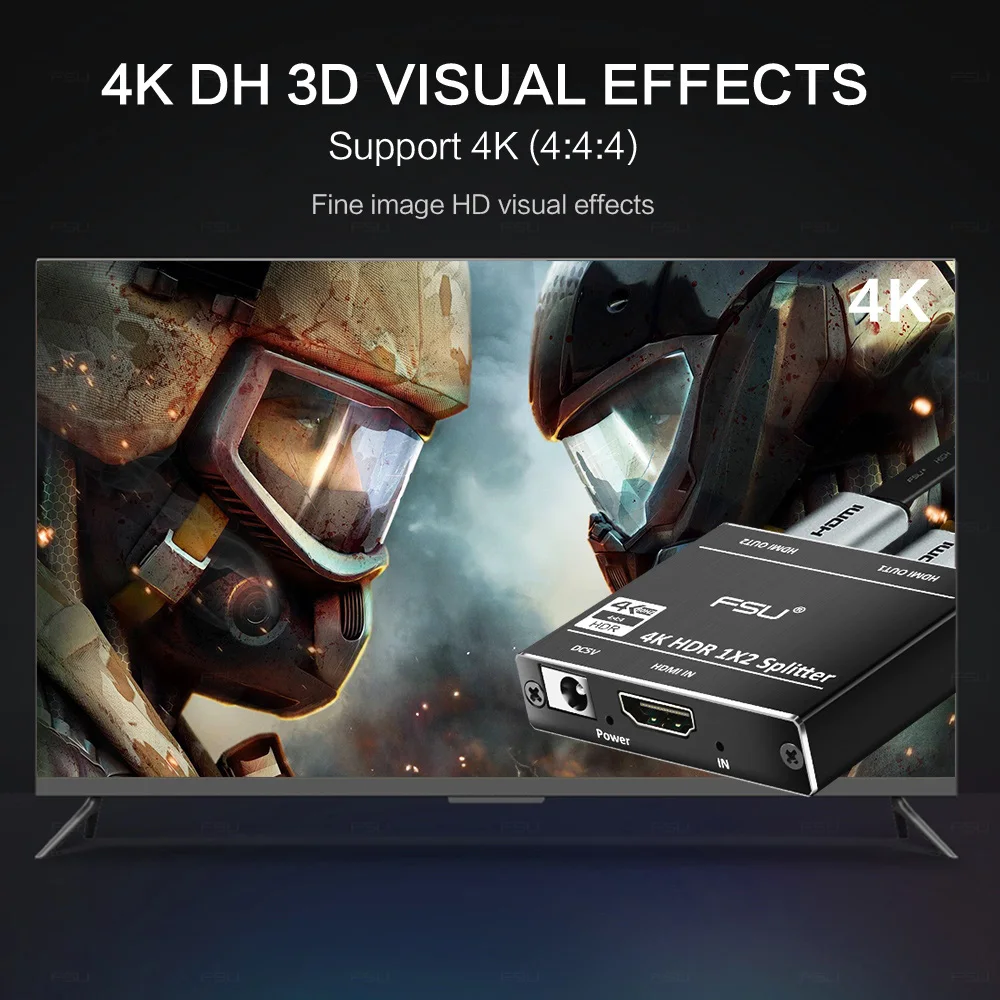 FSU 2,0 HDR 4K@ 60 HDMI split ter Full HD видео HDMI коммутатор 1X2 split 1 in 2 Out усилитель двойной дисплей для HDTV DVD PS3