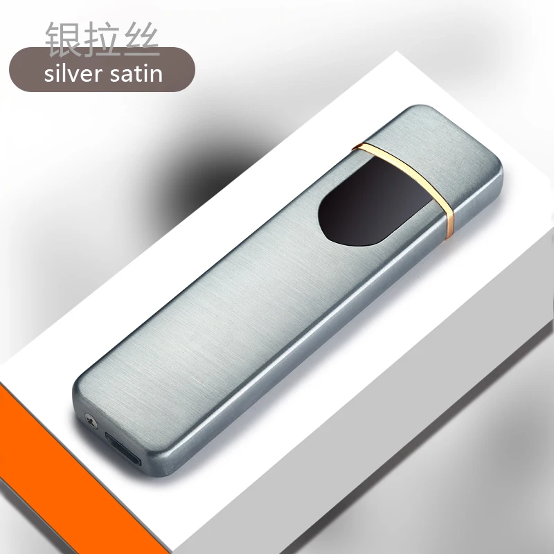 Металлическая USB перезаряжаемая Электронная зажигалка с сенсорным экраном