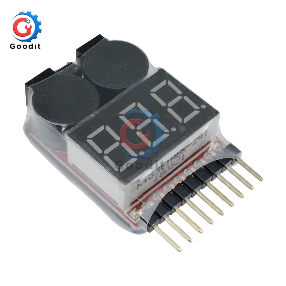 Цифровой 2 в 1 низкий звуковой сигнал 1S 8S Lipo/li ion/Fe RC лодка измеритель напряжения